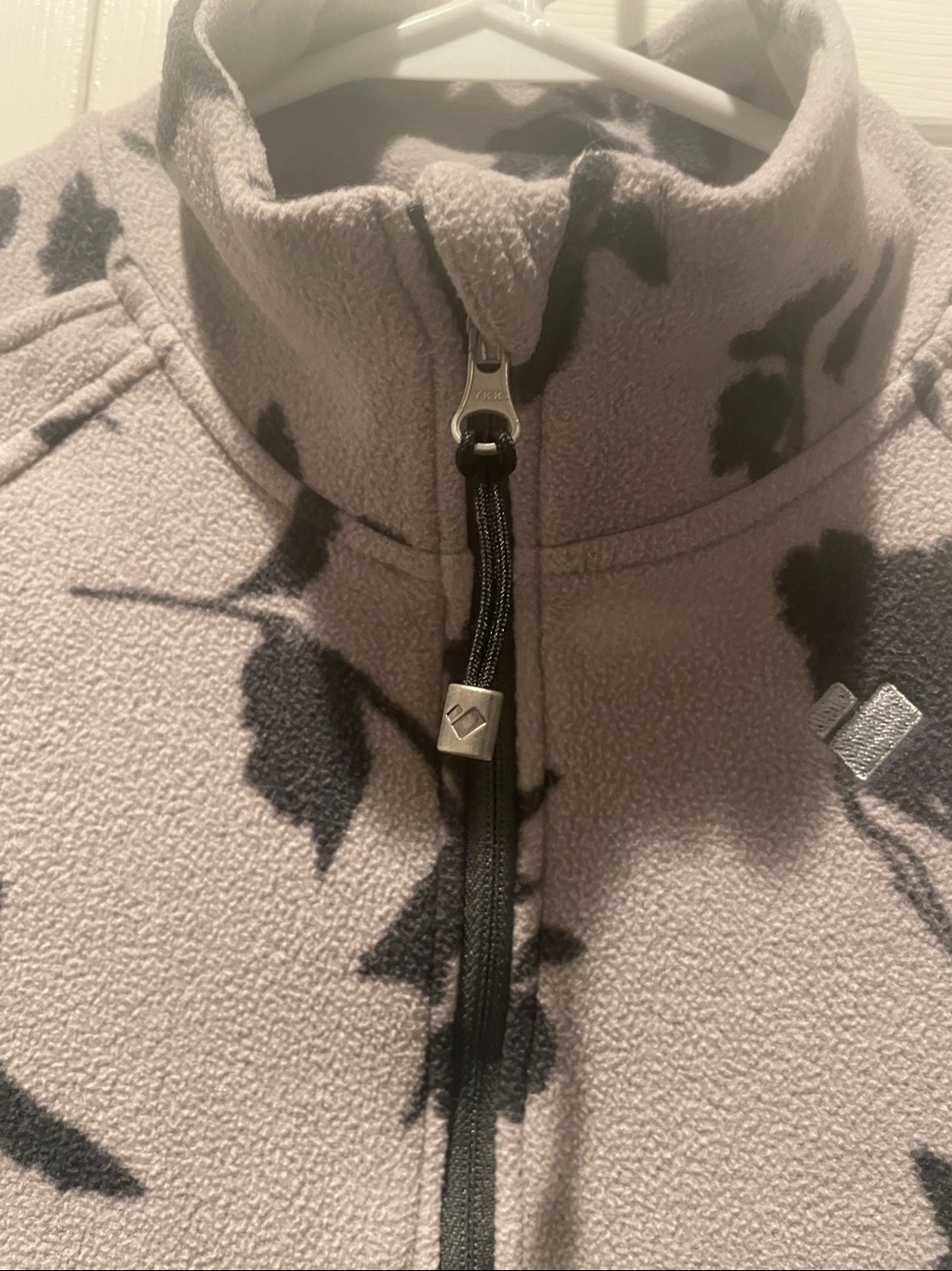 Obermeyer Floral Fleece Pullover Quarter Zip Gray Black XS - Picture 6 of 6